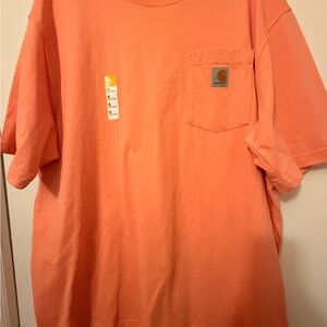 NWT! Carhartt Men's Short-Sleeve Pocket Tee in Coral